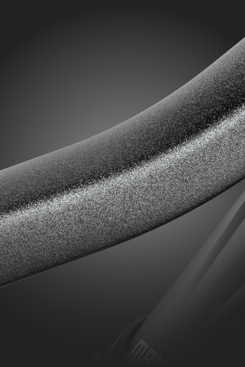 Detailansicht eines grauen Aluminiumrohres am woom EXPLORE e E-Bike