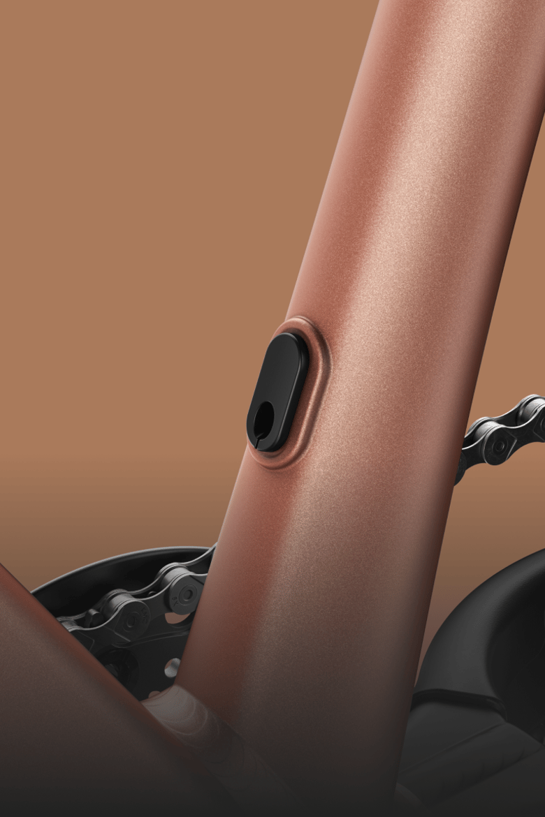 Detailaanzicht van zitbuis met kleine opening om woom OFF AIR met verstelbare zadelpen uit te rusten