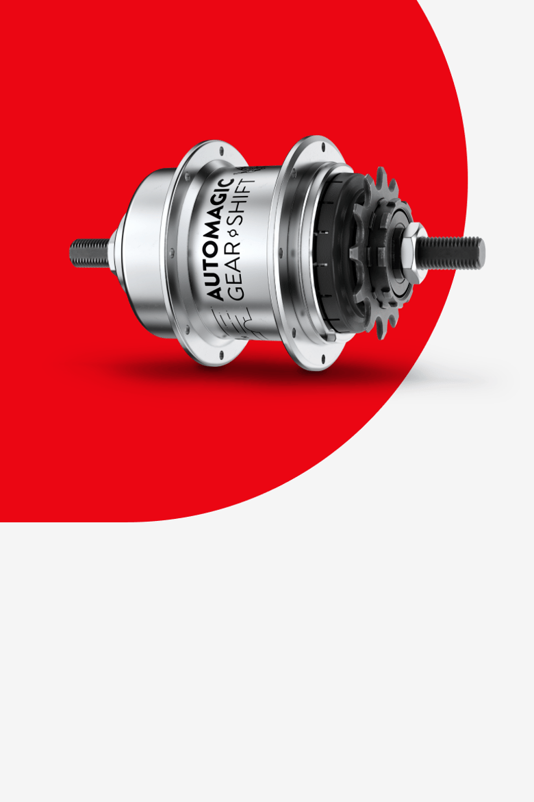 Automatic two-speed hub gearing on the woom GO 3 AUTOMAGIC bike