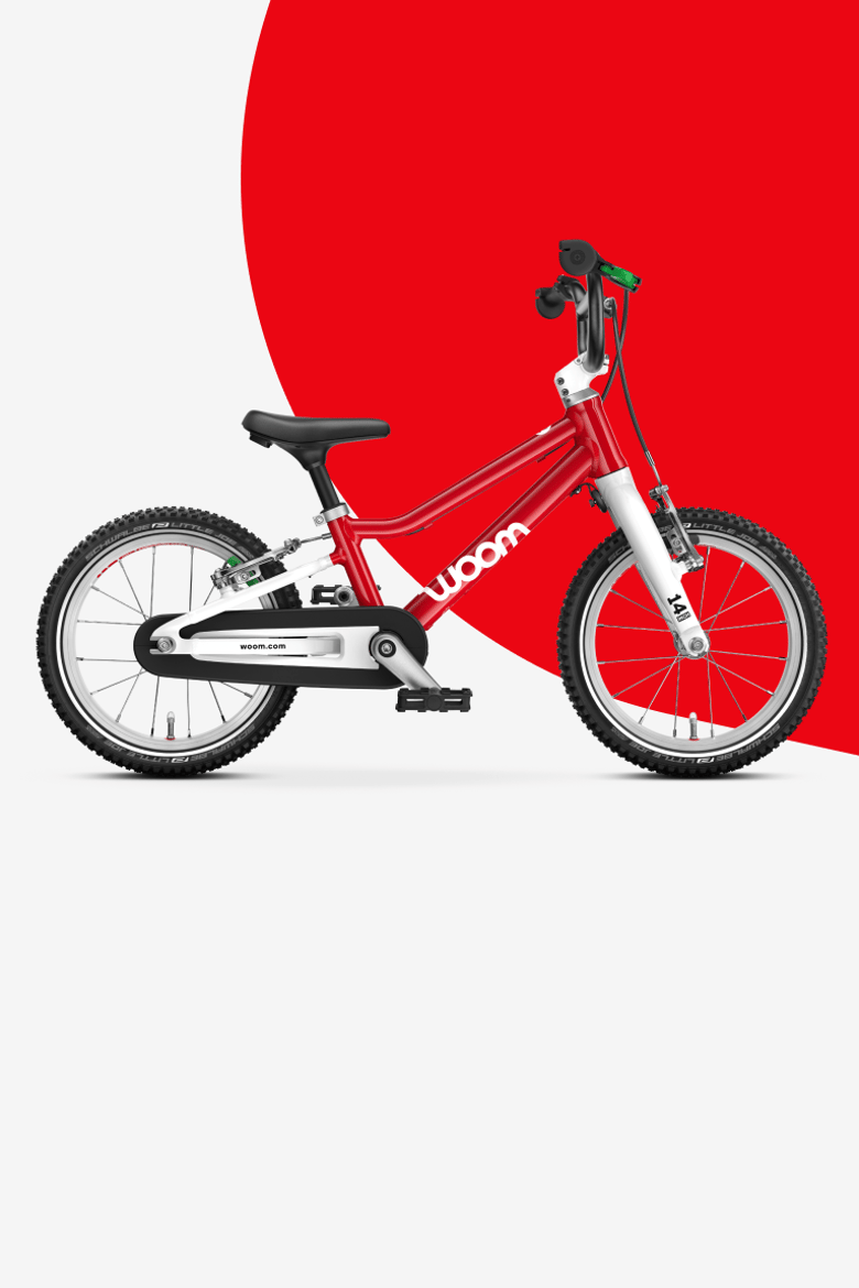 Seitenansicht des woom GO 2 Fahrrads für Kinder ab 3 Jahren.