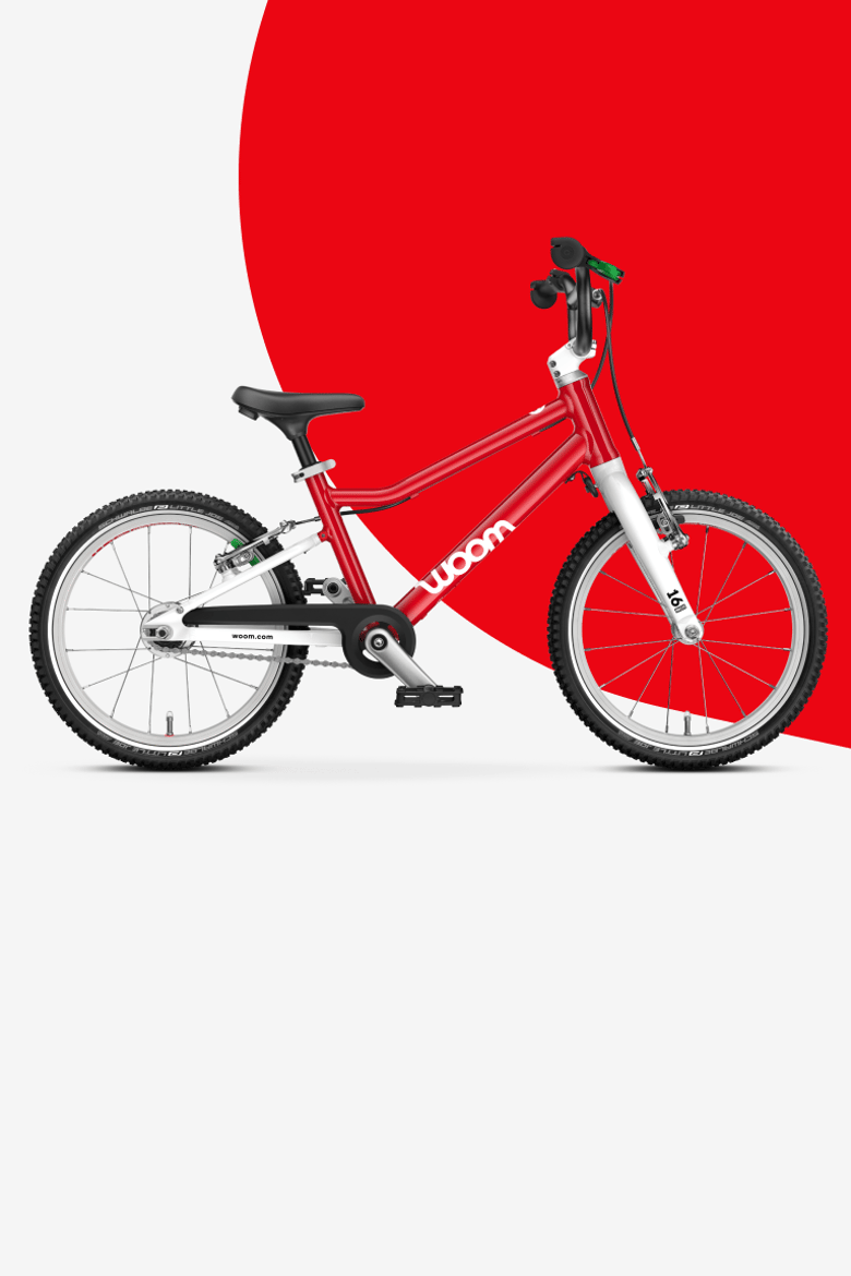 Profile view of the woom GO 3 AUTOMAGIC bike for children aged 4 years and up