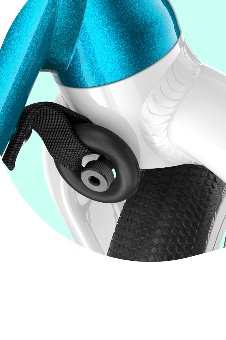 Zoom sur le limiteur d’angle de braquage de woom.