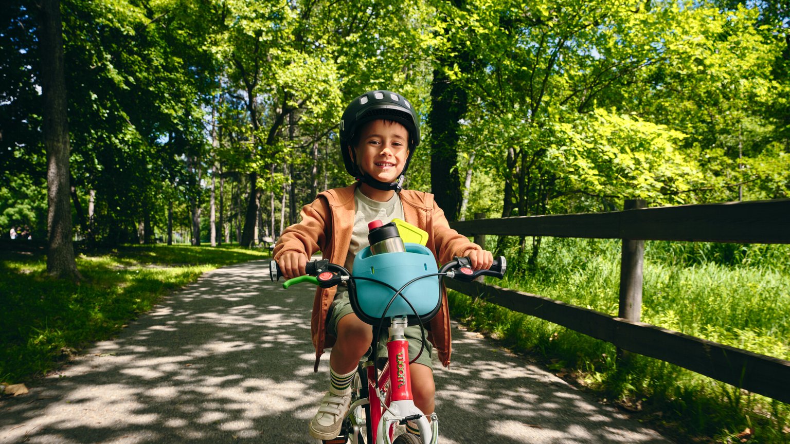 woom rider with POP Basket on bike