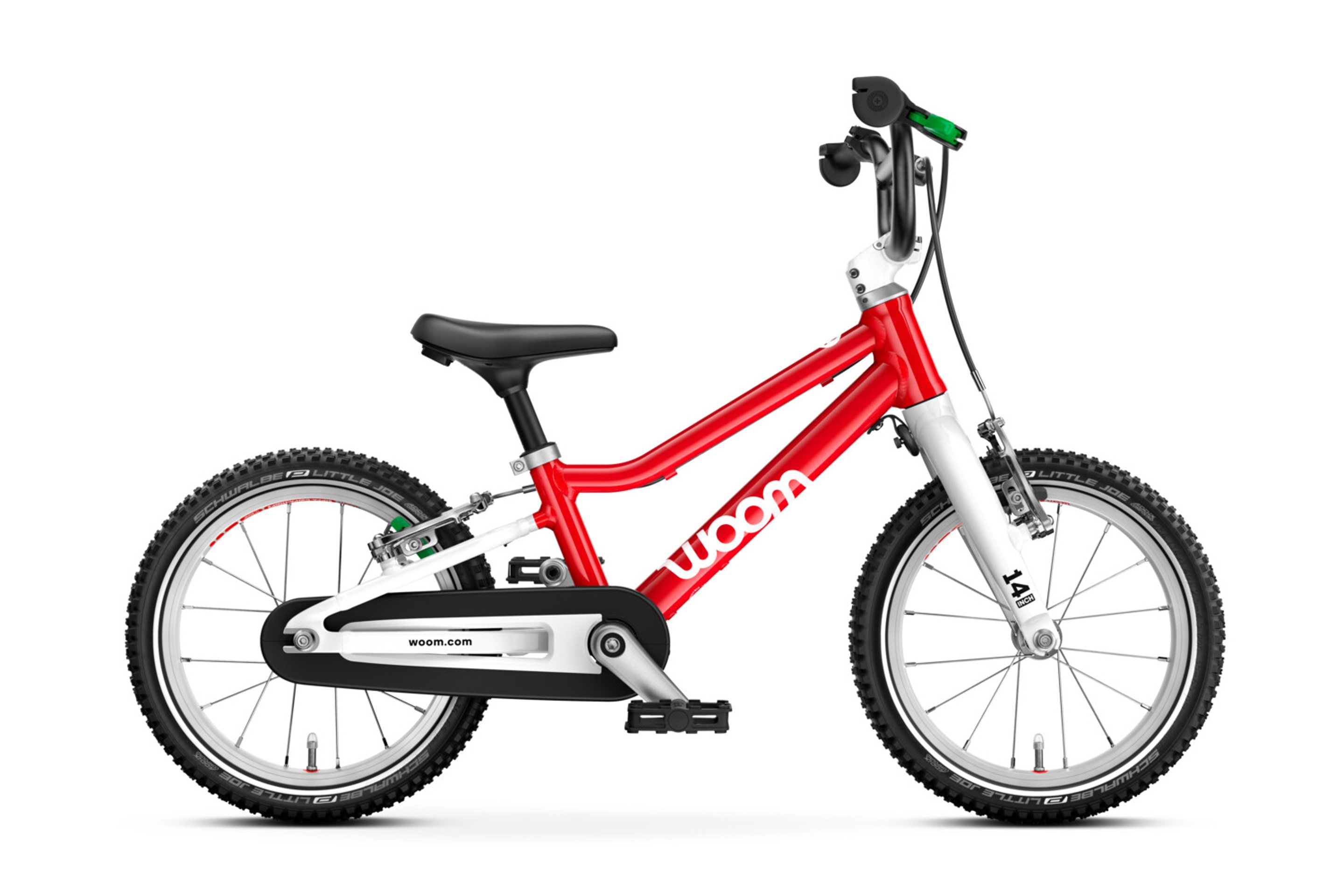 Vue latérale du vélo woom GO 2 pour les enfants dès trois ans