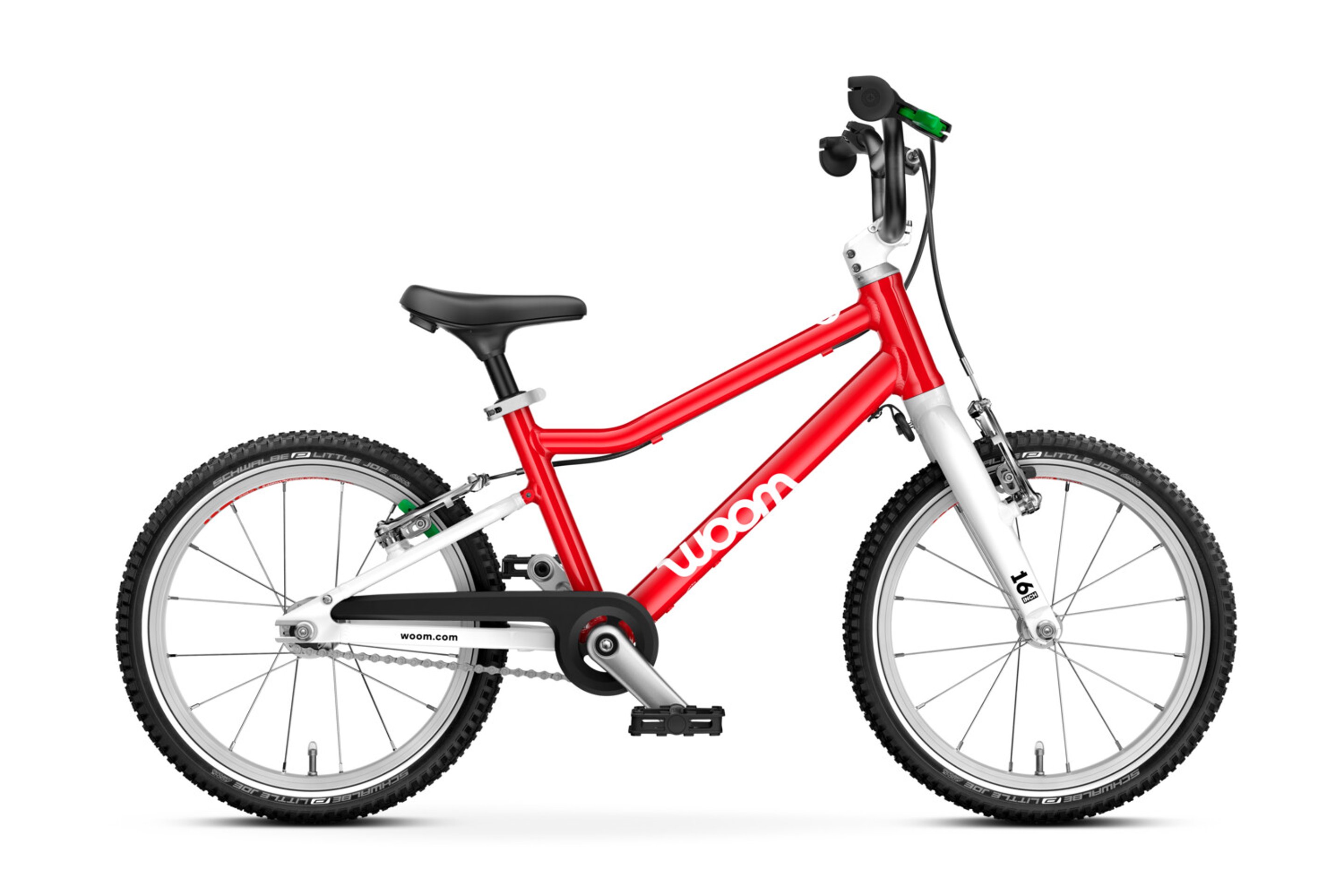 Zijaanzicht van de woom GO 3-kinderfiets voor kinderen vanaf vier jaar