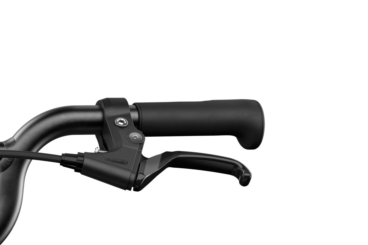 Detailed view of a brake lever on the woom GO 4 children's bike with 20″ wheels