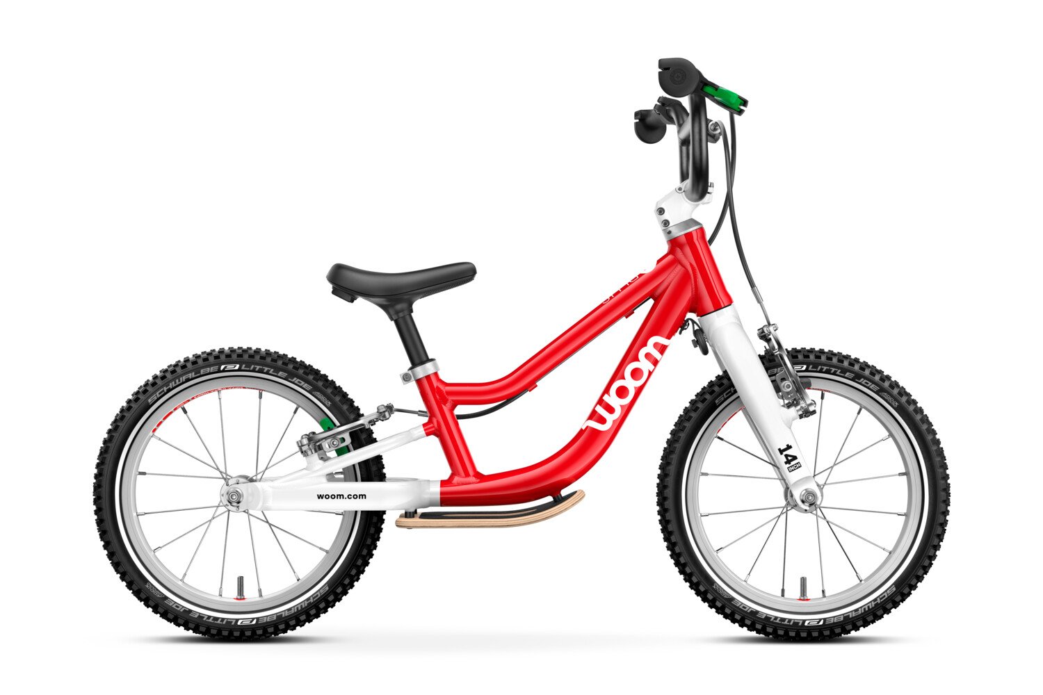 Profile view of the woom GO 1 PLUS balance bike for children aged 3 years and up