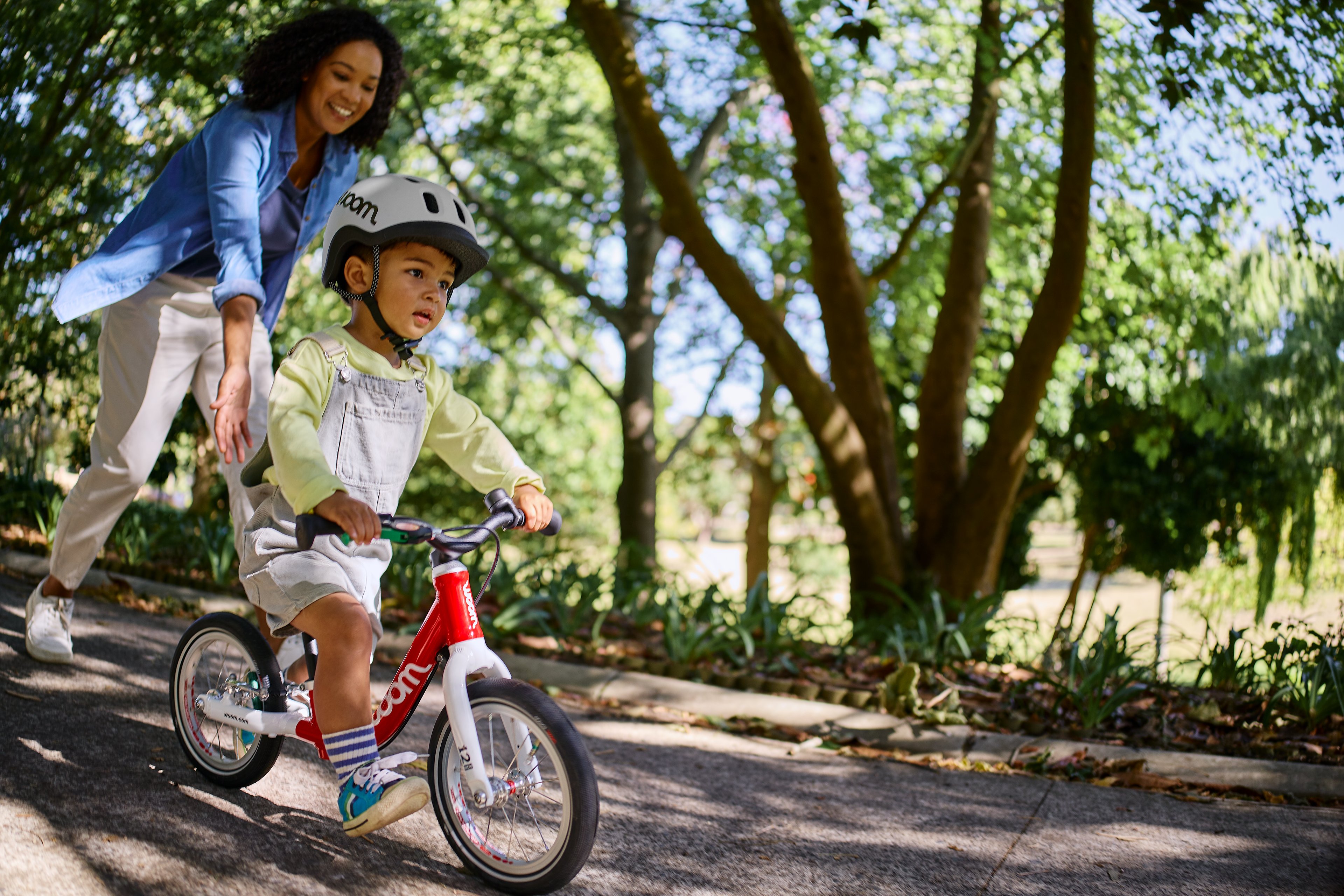 woom GO 1 Balance Bike Rider with Mom