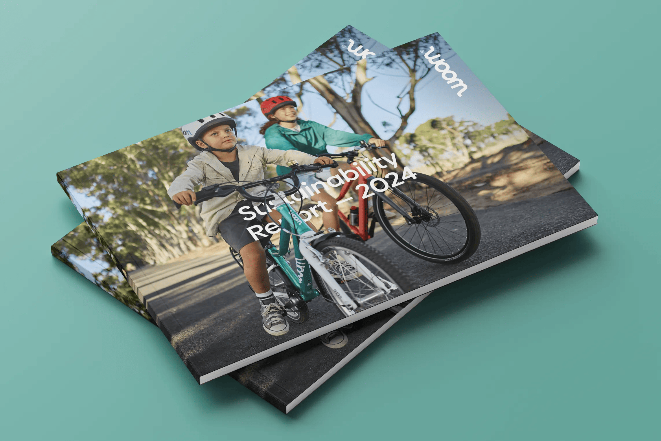 Cover of the woom Sustainability Report 2023