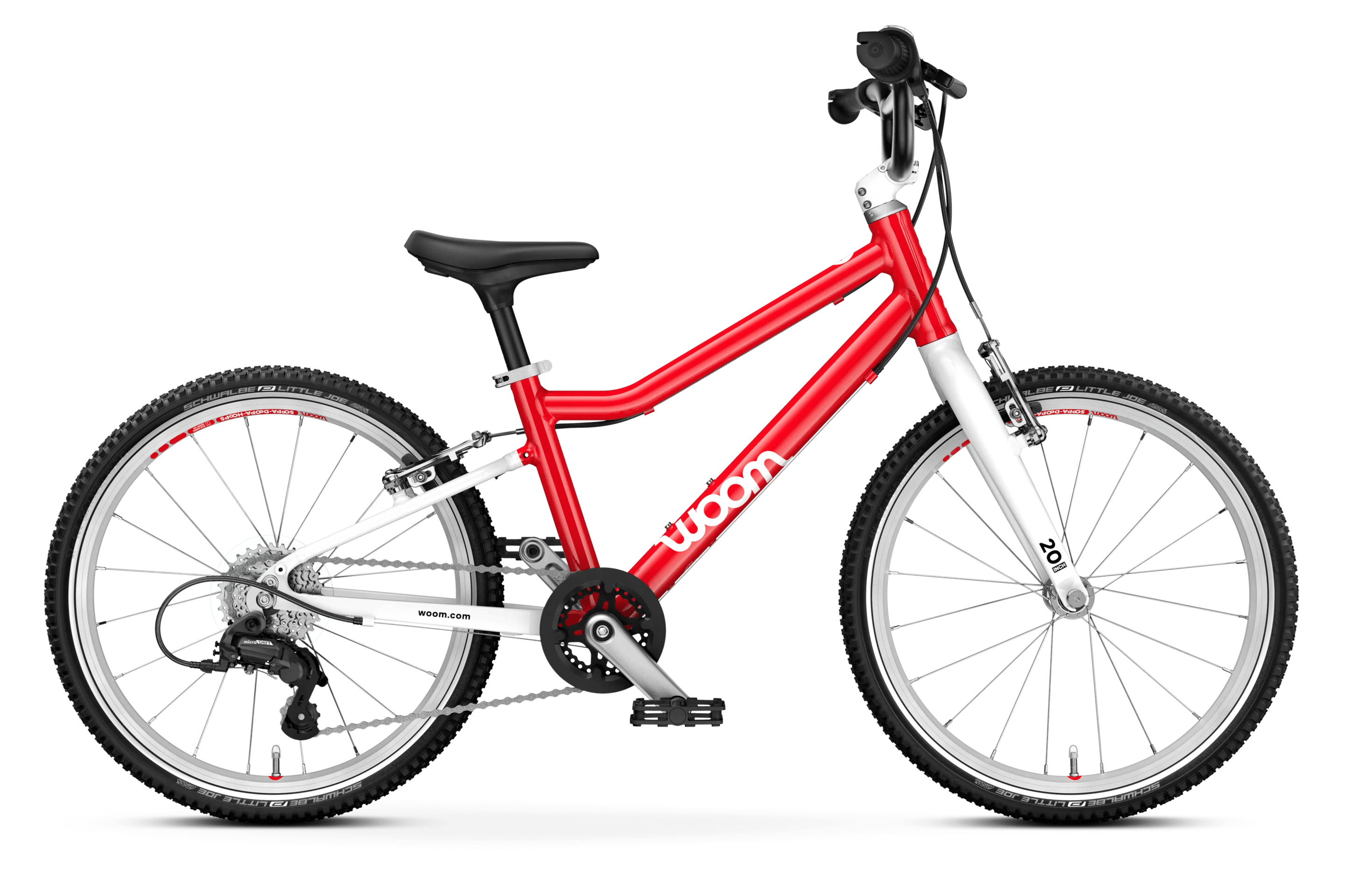 Vue latérale du vélo enfant woom GO 4 pour les enfants dès six ans