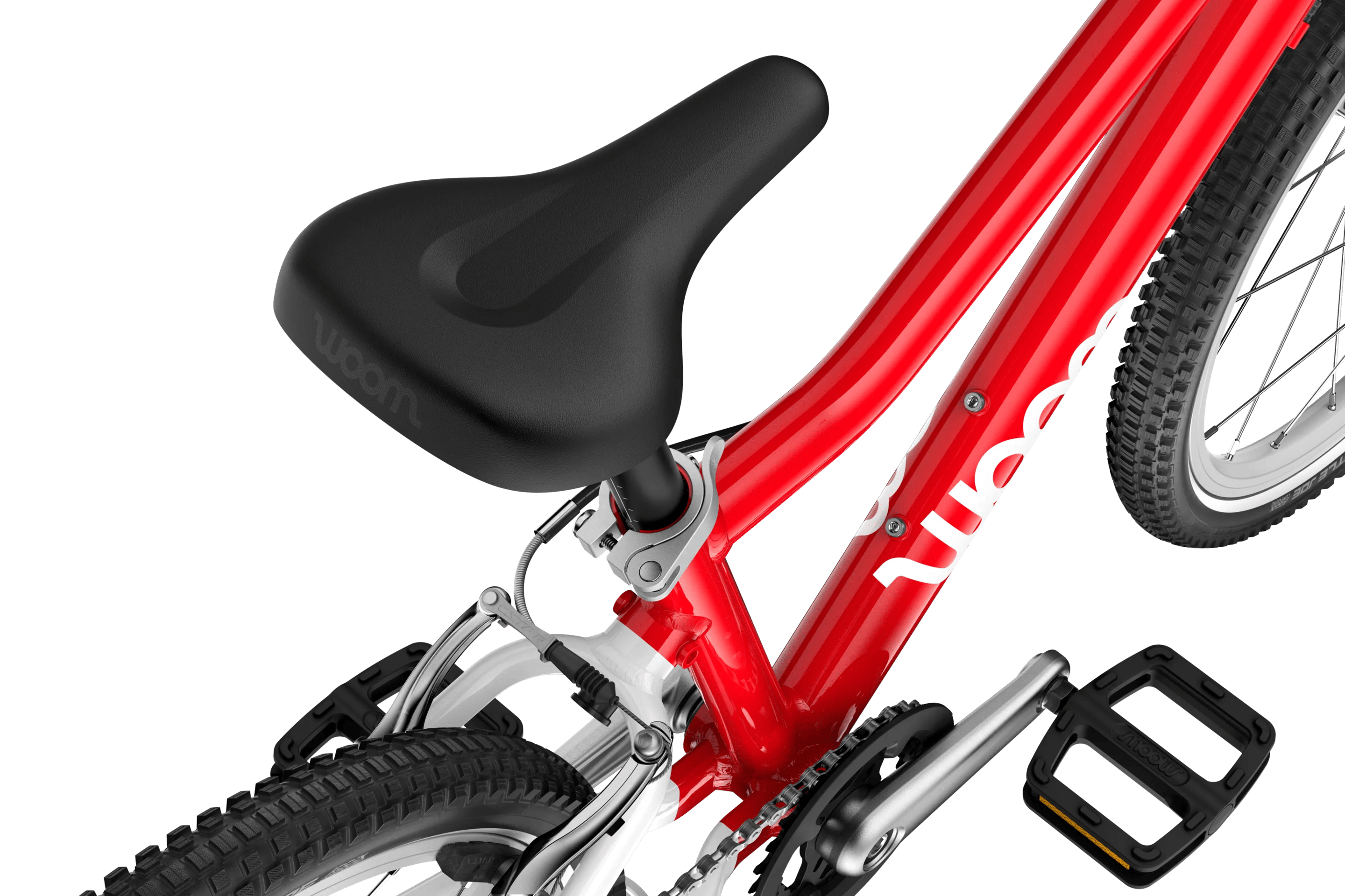 Zoom sur la selle du vélo enfant woom GO 4