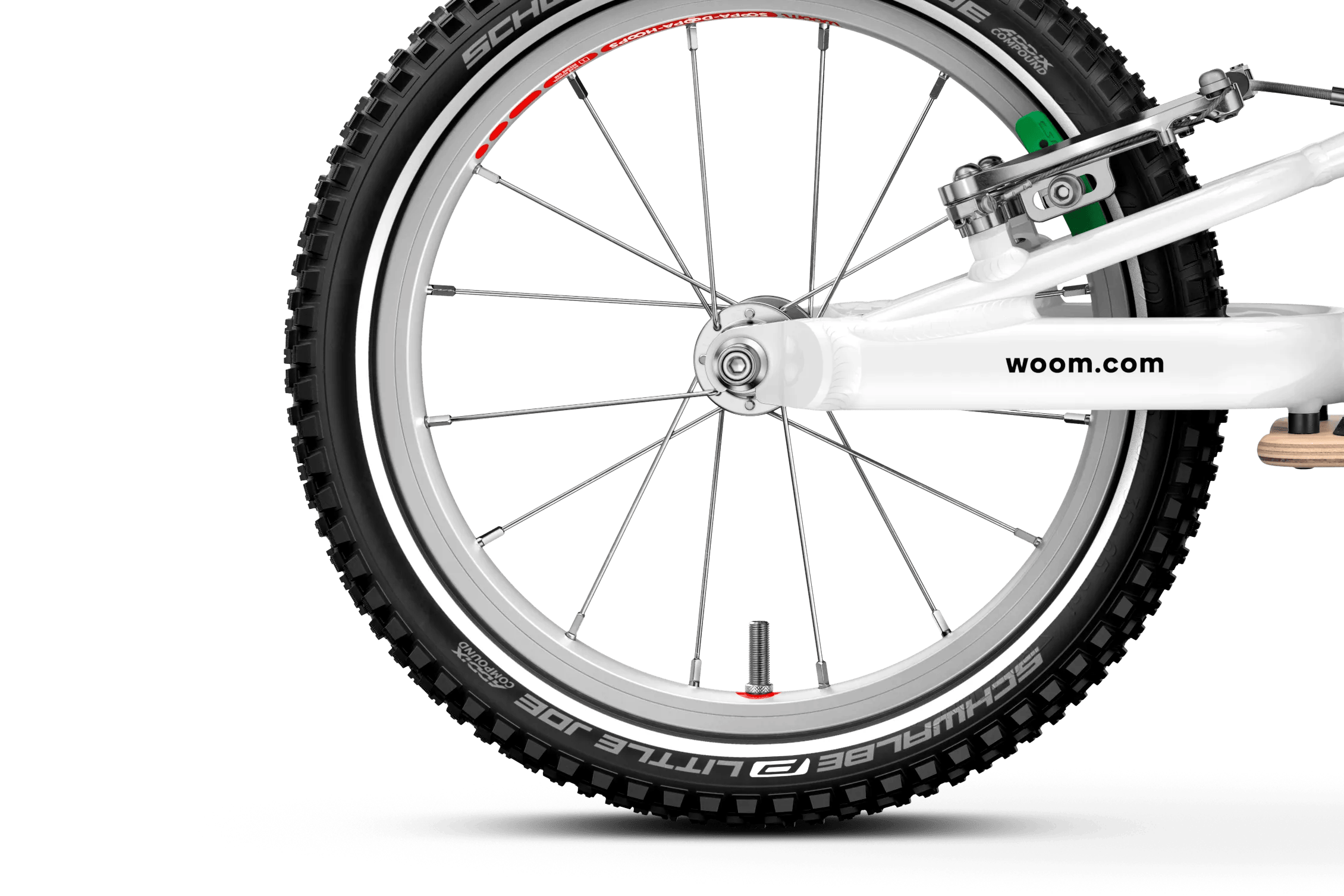 Voorwiel van 14" van de woom GO 1 PLUS-loopfiets