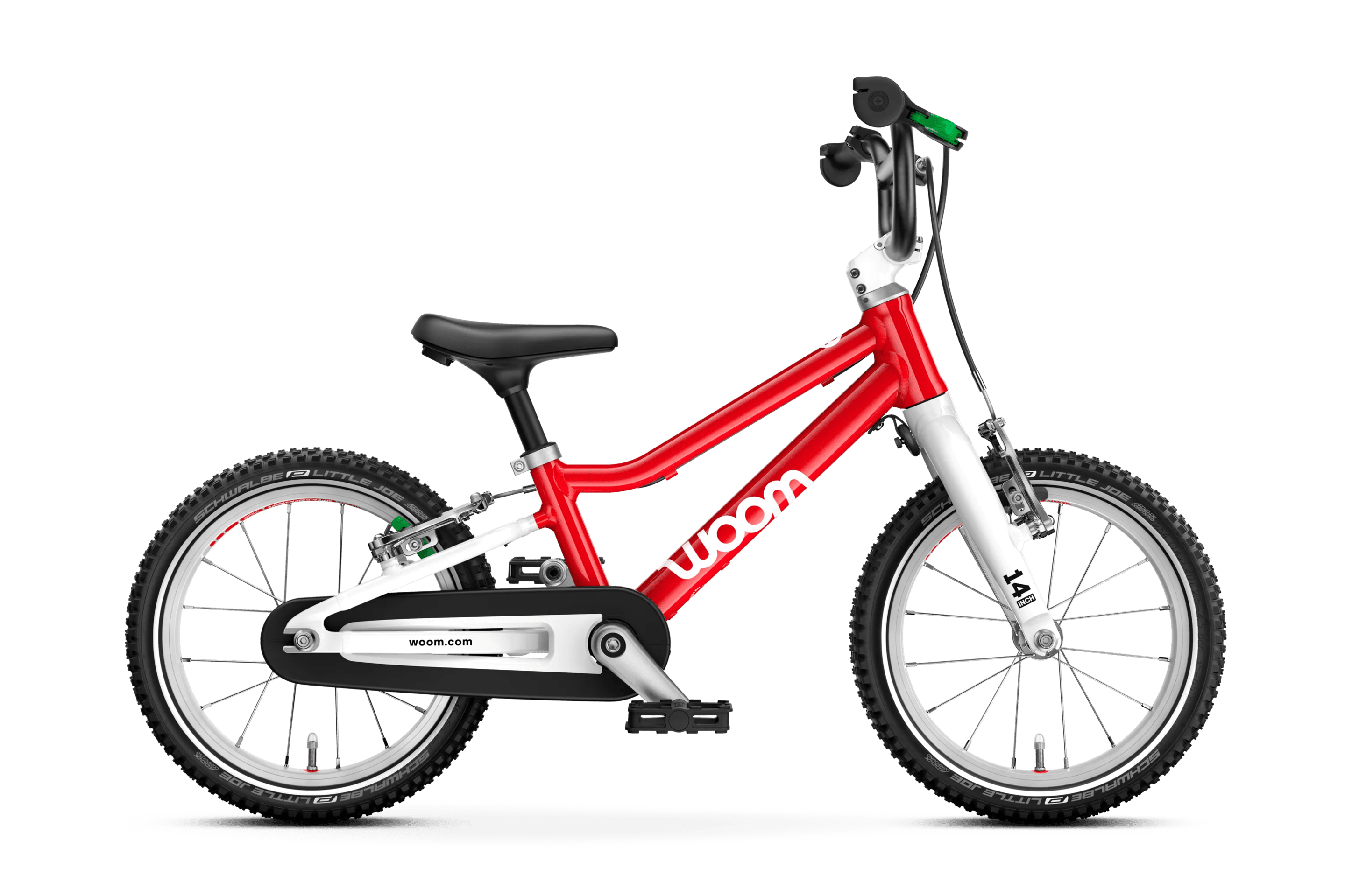 Vue latérale du vélo woom GO 2 pour les enfants dès trois ans