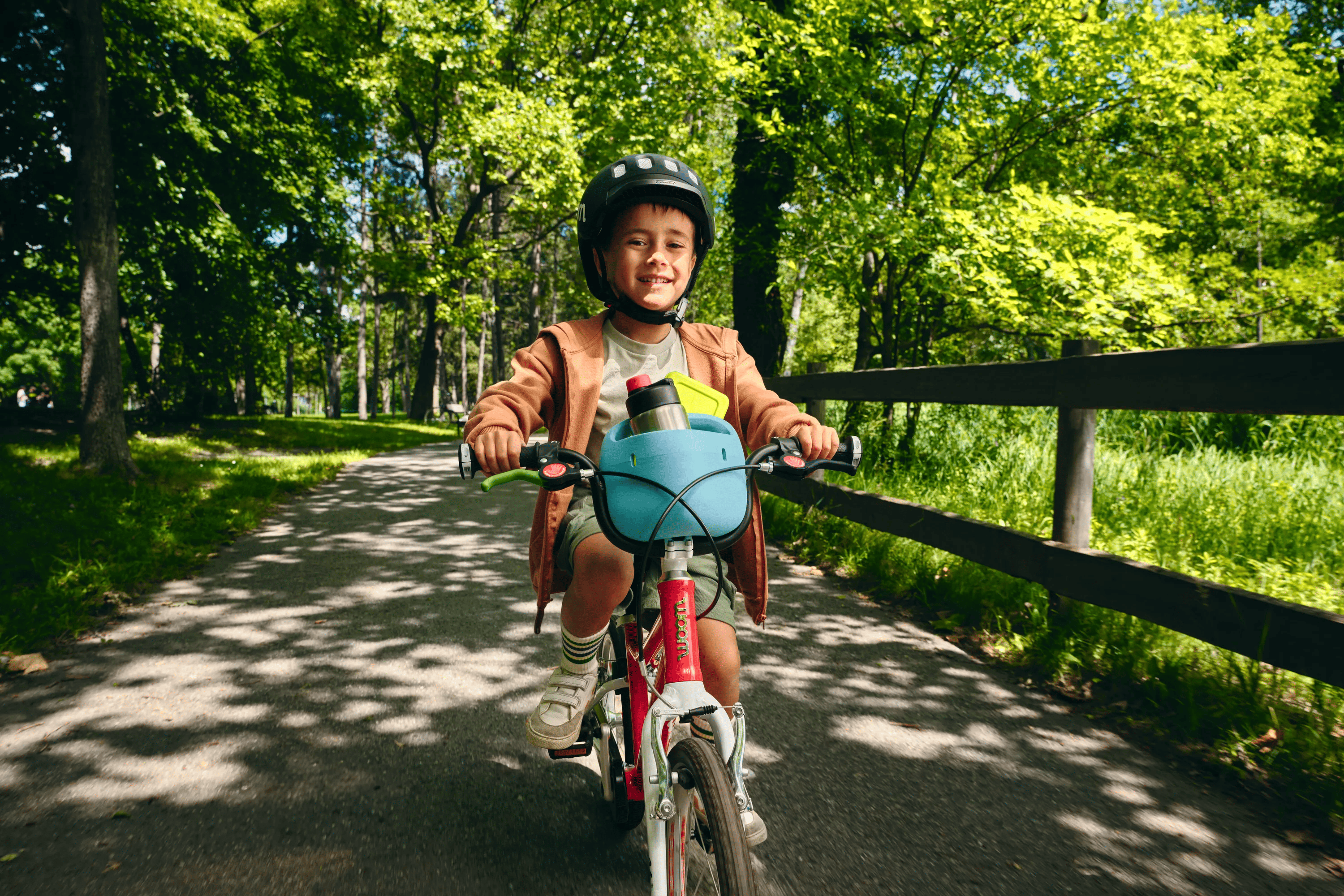 woom rider with POP Basket on bike